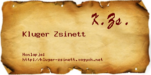 Kluger Zsinett névjegykártya